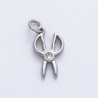 18K Gold Filled CZ Scissor Open Charm