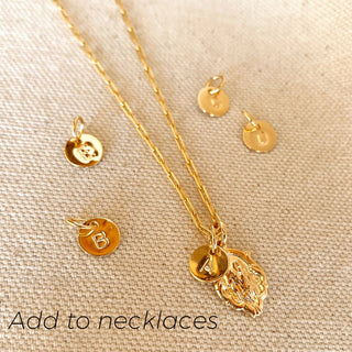 Stamped Micro Initial Letter Charm in 18k Gold Filled