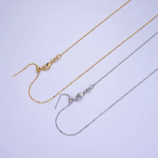18 Inch Bead Chain Slider Necklace: Sliver