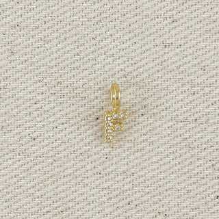 18k Gold Filled Micro Cz Initial