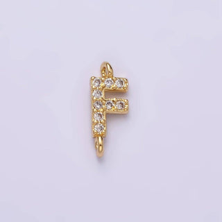 16K Micro CZ Initial Letter Sideway Loop Connector