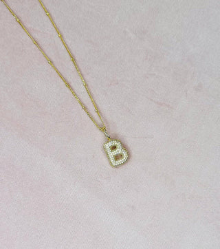 The Sis Kiss - Bubble Letter Initial Charm: Silver
