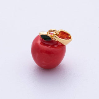 18K Gold Filled 13.5mm Red Apple Fruit 3D MultidimensionalCharm