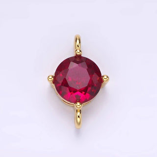10mm Round CZ Birthstone Connector