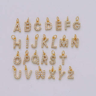 14k Gold Filled Micro CZ Initial Letter