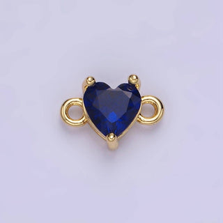 14K Gold Filled 7mm CZ Heart Connector