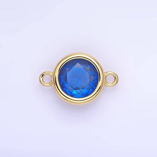 14K Gold Filled Birthstone CZ Round Bezel Connector