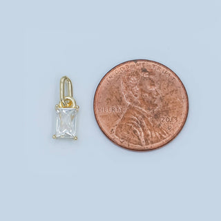 24K Gold Filled Clear Baguette Pendant