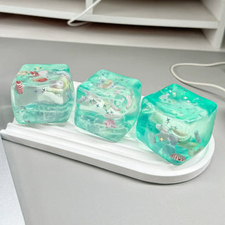 Ocean Shell Cube Maltose Squishy Stress Relief Toy: Green