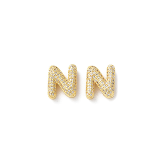Mini Gold Slider Rhinestone Bubble Initial Charm