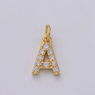 14k Gold Filled Micro CZ Initial Letter