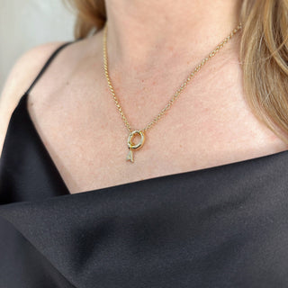 18k Gold Filled Micro Cz Initial