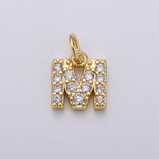 14k Gold Filled Micro CZ Initial Letter