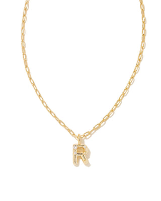 Crystal Letter Gold Short Pendant Necklace