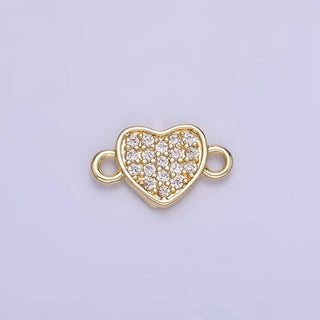 14K Gold Filled 7mm Mini CZ Heart Connector