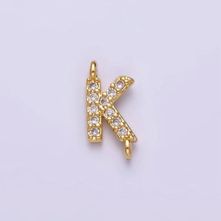 16K Micro CZ Initial Letter Sideway Loop Connector
