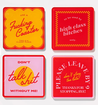 TART - Snarky Red Coaster - set of 4