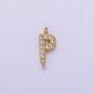 16K Micro CZ Initial Letter Sideway Loop Connector