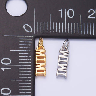 24K Gold Filled Grandmother "MIMI" Script Charm in Silver