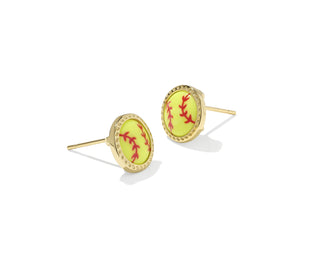 Softball Gold Stud Earrings