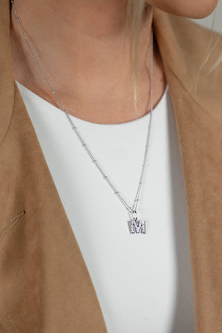The Sis Kiss - Baby Ball Chain Necklace | Threader Charm Necklace : Silver