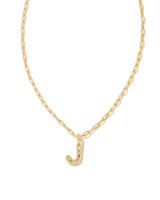 Crystal Letter Gold Short Pendant Necklace