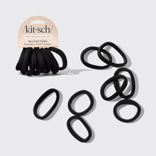 KITSCH - Recycled Seamless Hair Elastics 8pc Set - black