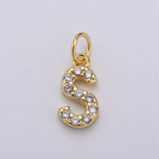 14k Gold Filled Micro CZ Initial Letter
