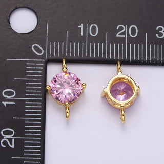 10mm Round CZ Birthstone Connector