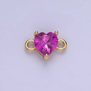 14K Gold Filled 7mm CZ Heart Connector