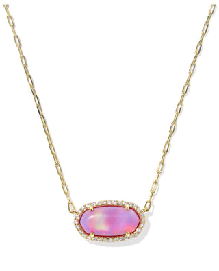 Elisa Pave Frame Short Pendant Necklace
