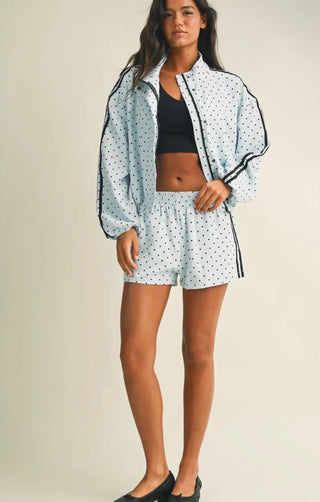 Blue Babe Polka-Dot Short Set