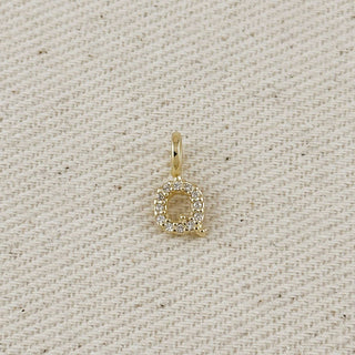 18k Gold Filled Micro Cz Initial