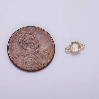 4.5mm Clear CZ Round Bezel Connector