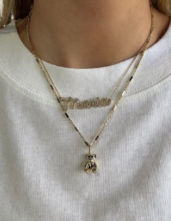 The Sis Kiss - Mini Teddy Charm : Gold