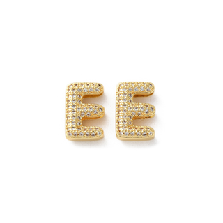 Mini Gold Slider Rhinestone Bubble Initial Charm