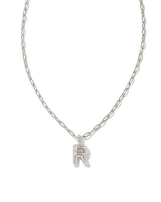 Crystal Letter Silver Short Pendant Necklace