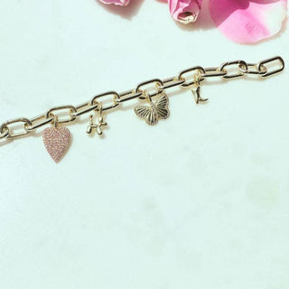 The Sis Kiss - Token Charm Bracelet |Adjustable : Silver