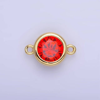 14K Gold Filled Birthstone CZ Round Bezel Connector