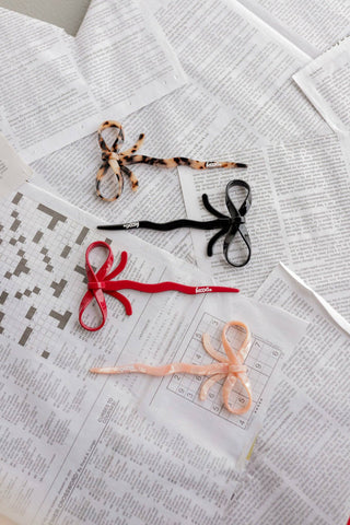 KAXI - BOW FRENCH PINS ( PACK OF 2 ): RED & PINK