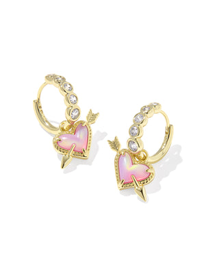 Ari Heart Arrow Huggie Earrings