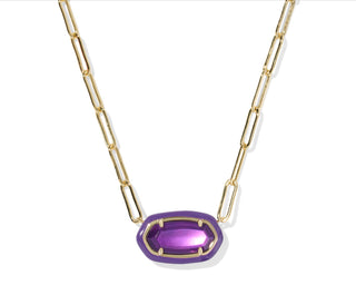 Elisa Enamel Frame Paperclip Necklace