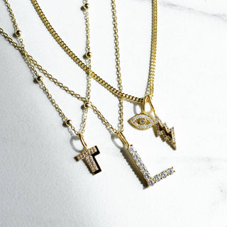 The Sis Kiss - Baby Ball Chain Necklace | Threader Charm Necklace : Silver