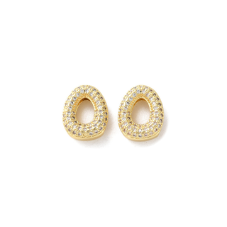 Mini Gold Slider Rhinestone Bubble Initial Charm