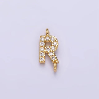 16K Micro CZ Initial Letter Sideway Loop Connector