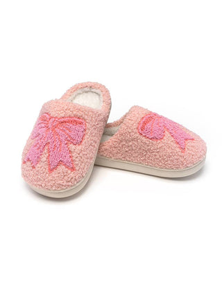 Pretty Bows Kids Slippers - Pink
