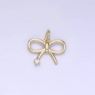 Mini Bow Ribbon CZ Charm