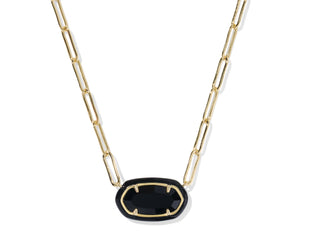 Elisa Enamel Frame Paperclip Necklace