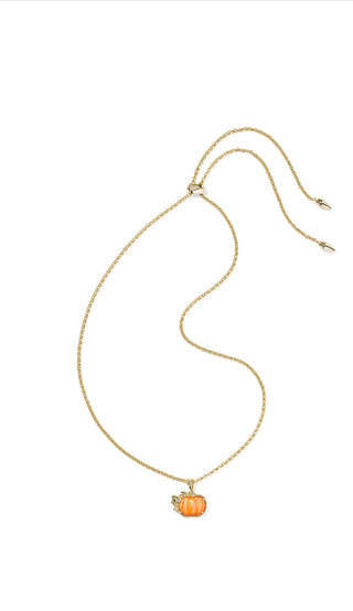 Pumpkin Gold Long Pendant Necklace