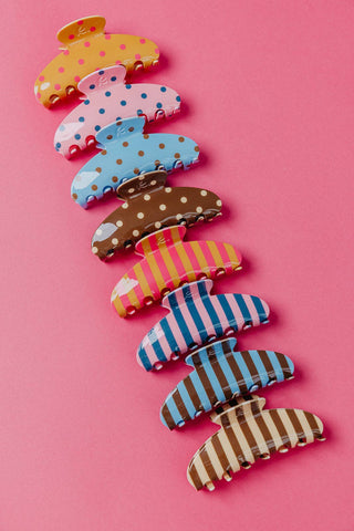 KAXI - STRIPED OVERSIZED CLAWS: BROWN AND CREAM STRIPED